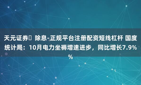 天元证券‌除息-正规平台注册配资短线杠杆 国度统计局：10月电力坐褥增速进步，同比增长7.9%
